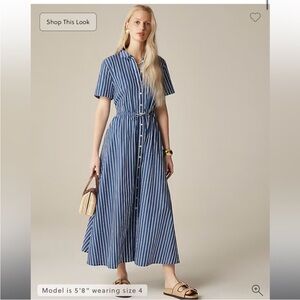 J.Crew Cerise shirtdress in striped poplin size 6